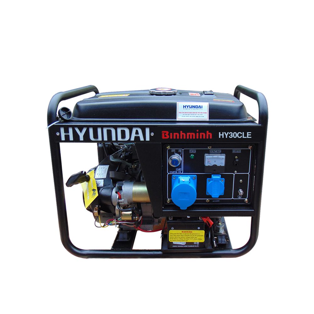 máy phát điện chạy xăng hyundai hy30cle 1 pha 2.5kva - 3kva
