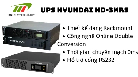 Bộ lưu điện UPS Online RT 3kVA HD-3KRS Hyundai 