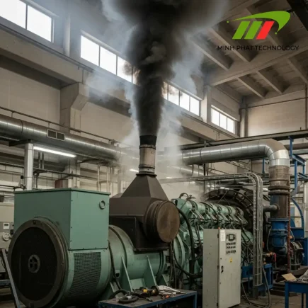 Máy phát điện bị lỗi hệ thống xả khí thải