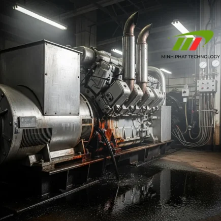 Máy phát điện bị rò rỉ dầu bôi trơn
