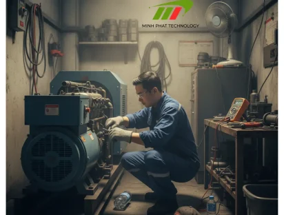 Bảo trì máy phát điện trong phòng kín, thiếu thông gió