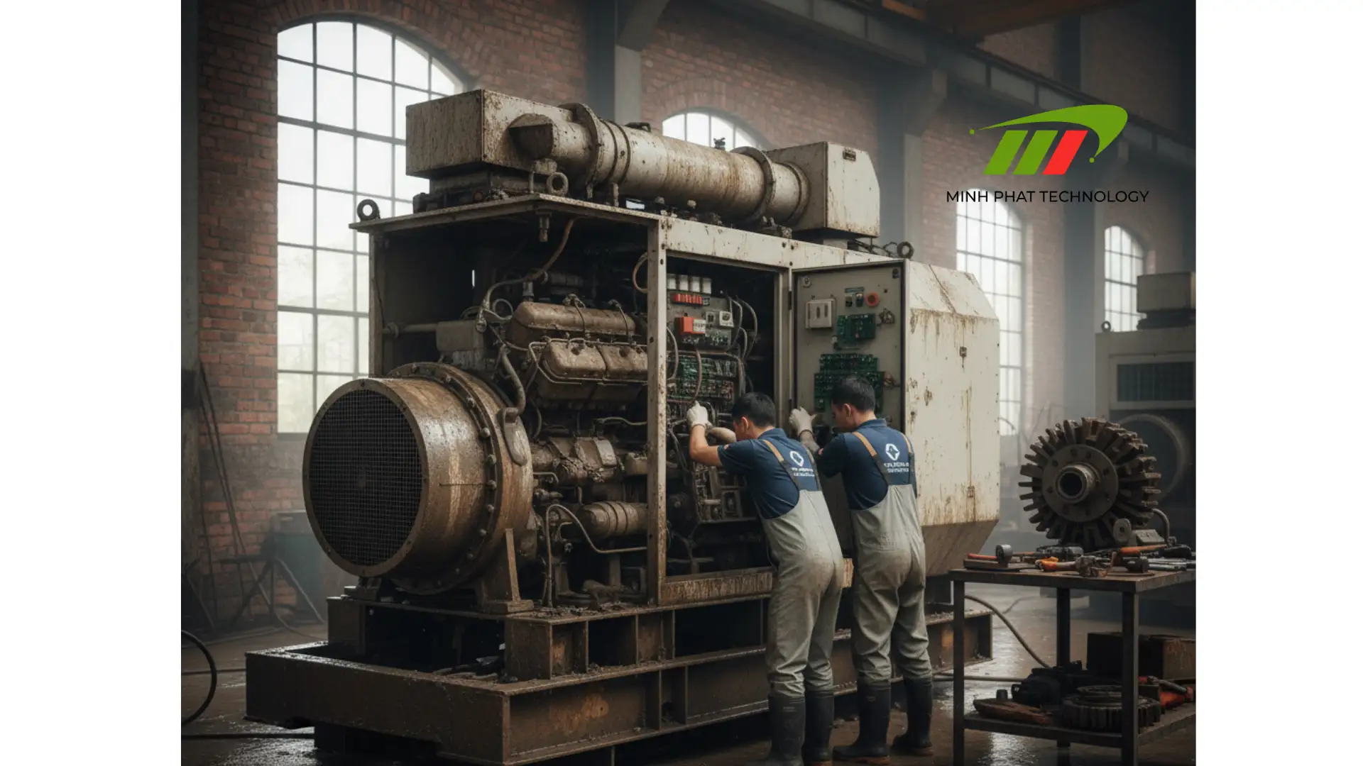 Máy phát điện sau khi bị ngập nước – quy trình xử lý